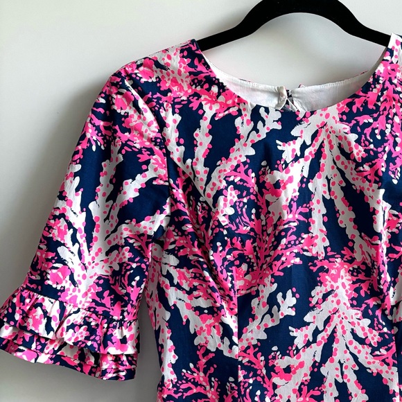 Lily Pulitzer Fiesta Stretch Shift Mini Dress in Nauti Navy Beyond the Sea Sz 00 - Picture 9 of 17